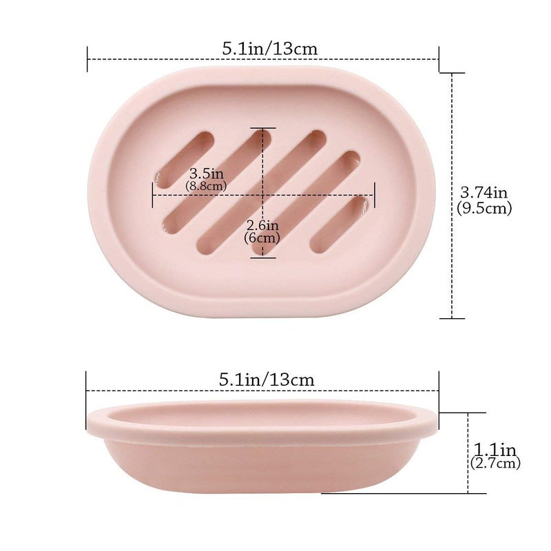 TOPSKY 2-Pack Soap Dish with Drain, Soap Holder, Soap Saver, Easy Cleaning, Dry, Stop Mushy Soap (Pink) - Image 3
